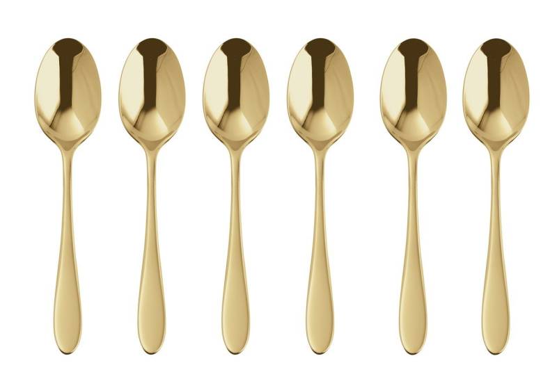 sambonet Besteck-Set Velvet Edelstahl/PVD Gold Mokkalöffel Set 6, Edelstahl rostfrei, Besteck-Sets von sambonet