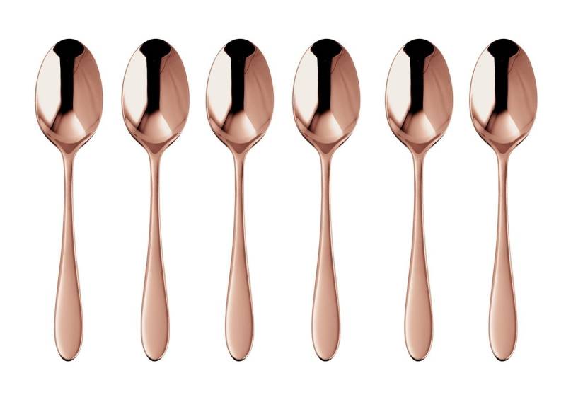 sambonet Besteck-Set Velvet Edelstahl/PVD Kupfer Mokkalöffel Set 6, Edelstahl rostfrei, Besteck-Sets von sambonet