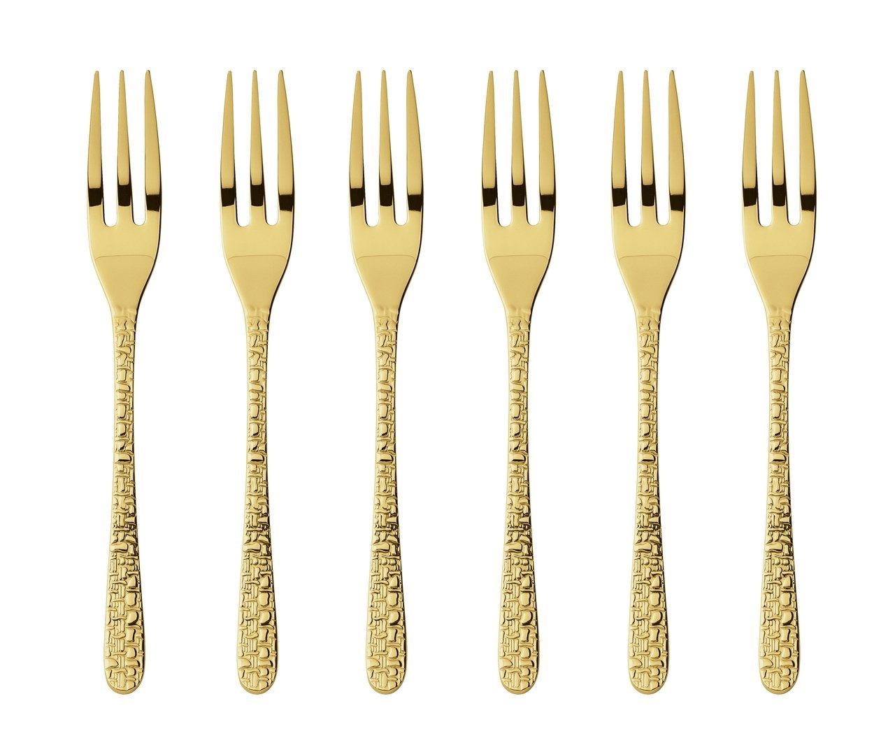 sambonet Besteck-Set Venezia Edelstahl/PVD Gold Kuchengabeln Set 6, Edelstahl von sambonet