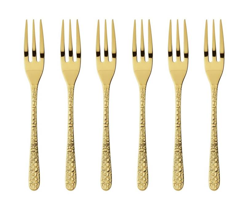 sambonet Besteck-Set Venezia Edelstahl/PVD Gold Kuchengabeln Set 6, Edelstahl rostfrei, Besteck-Sets von sambonet