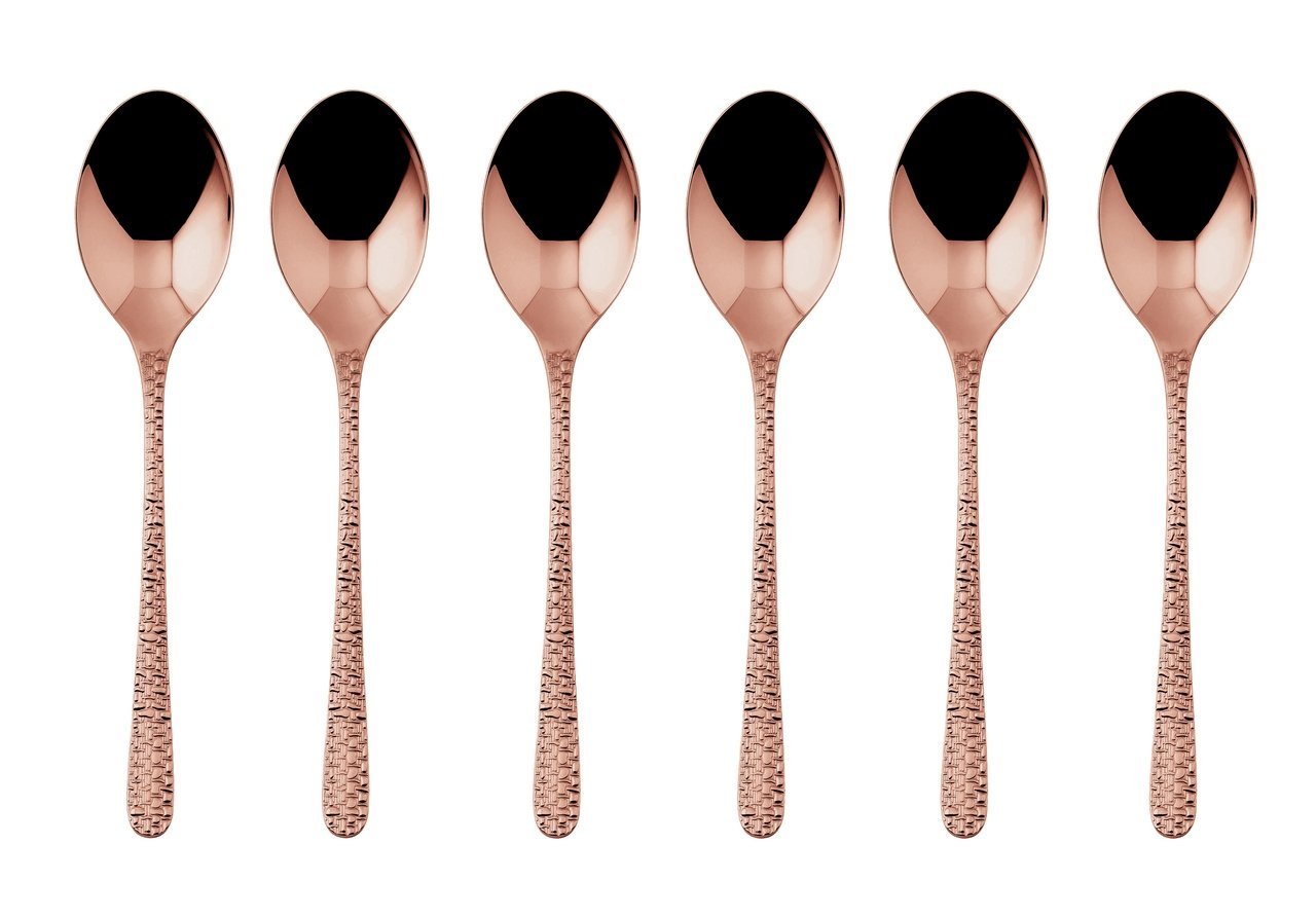 sambonet Besteck-Set Venezia Edelstahl/PVD Kupfer Mokkalöffel Set 6, Edelstahl rostfrei, Besteck-Sets von sambonet