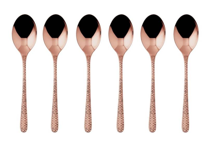 sambonet Besteck-Set Venezia Edelstahl/PVD Kupfer Mokkalöffel Set 6, Edelstahl rostfrei, Besteck-Sets von sambonet