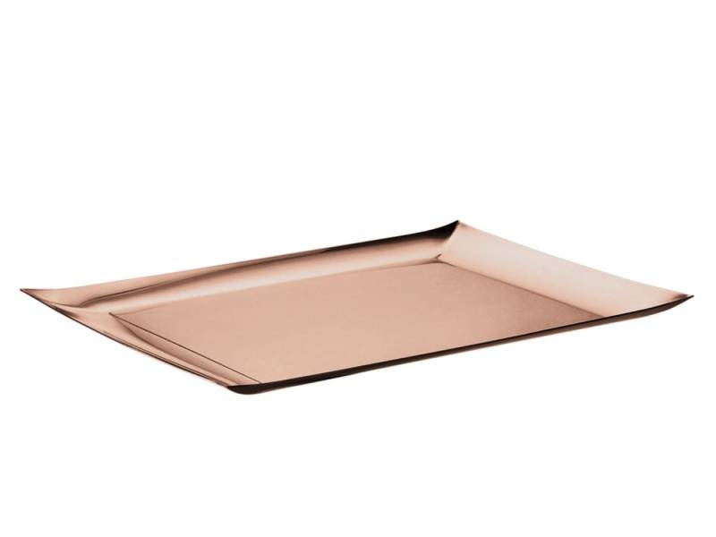 sambonet Tablett Linea Q Edelstahl/PVD Rum Tablett 43 x 28 cm, Edelstahl rostfrei, Tabletts von sambonet