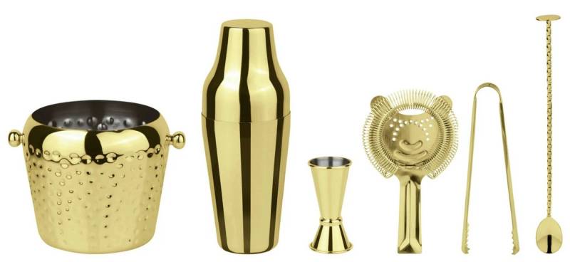 sambonet Teller Paderno Cocktail Set Ice Gold 6-teilig von sambonet