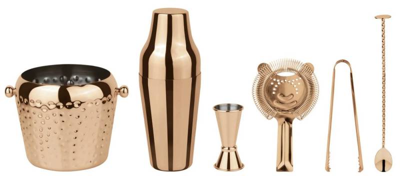 sambonet Teller Paderno Cocktail Set Ice Kupfer 6-teilig von sambonet