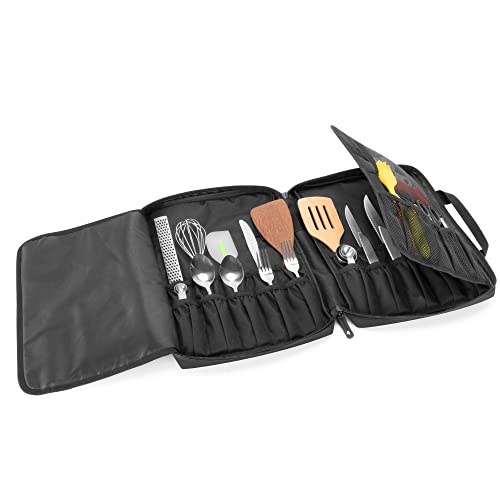 samdew Reise Koch Messer Tasche, Professioneller Messer Aufbewahrungs Tasche für Köche mit 20 Slots & Lockhole, Koch Roll Tasche für Messer Utensilien, Messer Koffer für Koch, Nur Tasche von samdew