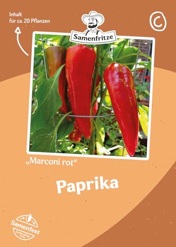 Marconi rot Paprika Samen für ca. 20 Pflanzen - italienische Sorte, fruchtig und aromatisch von samenfritze