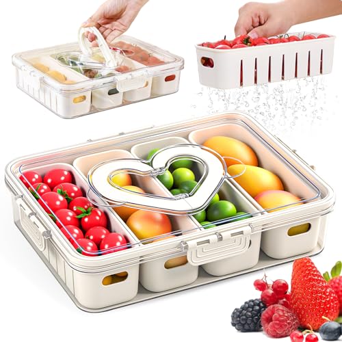 Snackbox mit Fächern, 4 Fächern Snackteller mit Deckel, Snackbox kinder für Süßigkeiten Obst Keksen Dessert Gemüse Nüsse, Tragbar und Vielseitige Snackdose Organizer für Picknicks und Familientreffen. Snackbox mit Fächern, 4 Fächern Snackteller mit Deckel, Snackbox kinder für Süßigkeiten Obst Keksen Dessert Gemüse Nüsse, Tragbar und Vielseitige Snackdose Organizer für Picknicks und Familientreffen. von sancuanyi