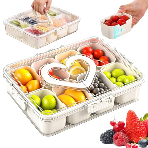 Snackbox mit Fächern, 8 Fächern Snackteller mit Deckel, Snackbox kinder für Süßigkeiten Obst Keksen Dessert Gemüse Nüsse, Tragbar und Vielseitige Snackdose Organizer für Picknicks und Familientreffen. Snackbox mit Fächern, 8 Fächern Snackteller mit Deckel, Snackbox kinder für Süßigkeiten Obst Keksen Dessert Gemüse Nüsse, Tragbar und Vielseitige Snackdose Organizer für Picknicks und Familientreffen. von sancuanyi