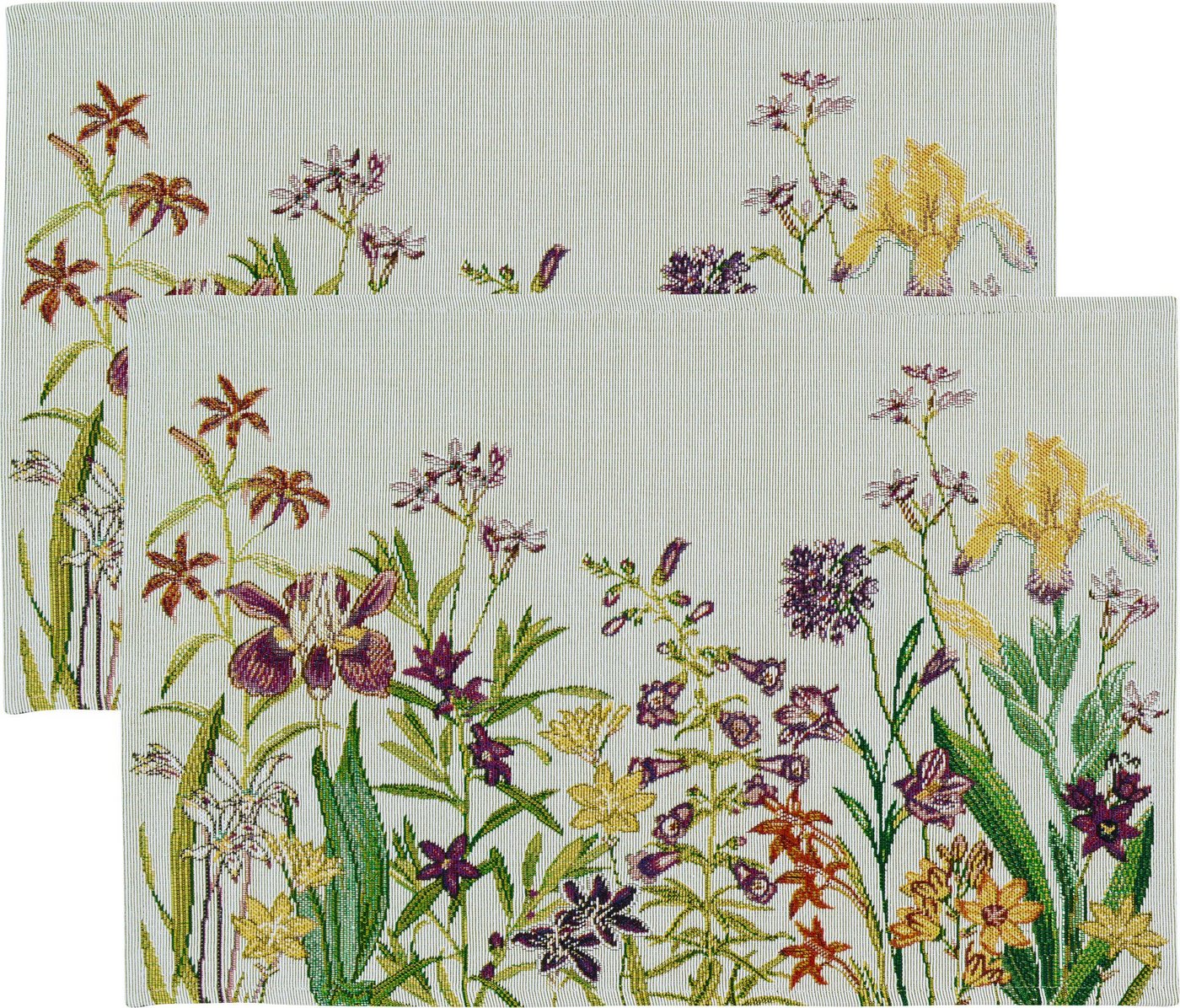 sander table + home Platzset Tischset "Flowery" im 2er-Pack, (2-St), Gobelin Blumen von sander table + home
