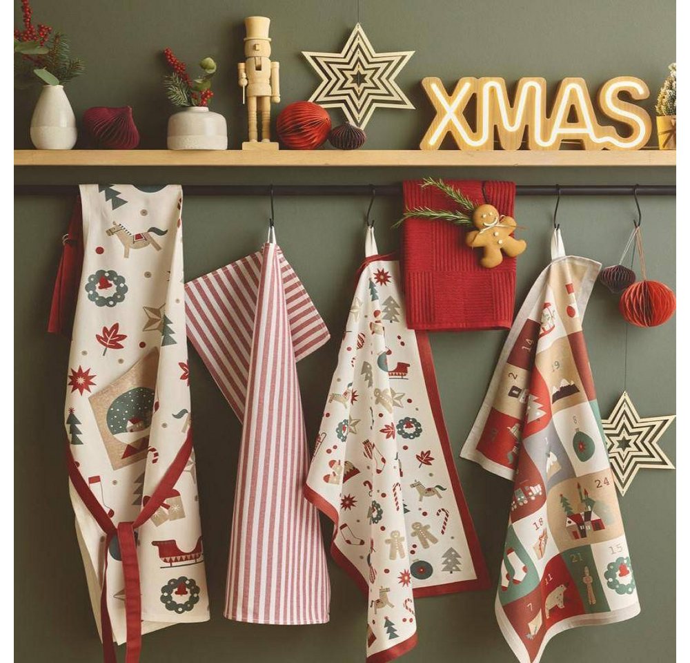 sander table + home Geschirrtuch 24 Days - Rot, aus 100% Baumwolle von sander table + home