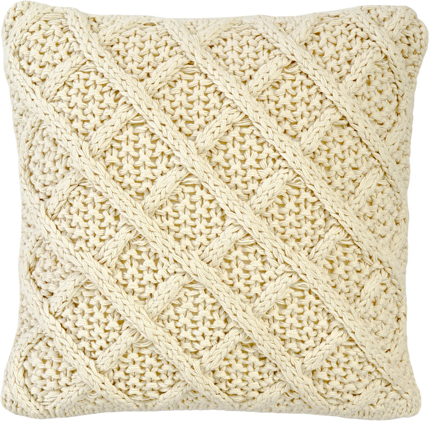 sander table + home Kissenhülle SANDER Wunderschöne Kissenhülle Leeds 45x45 cm creme Strick Boho, (1 Stück) von sander table + home