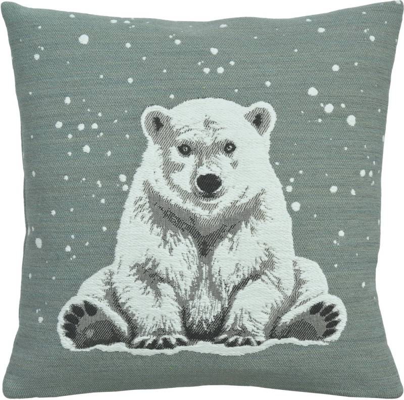 sander table + home Kissenhülle Sander Kissenhülle Arktos Eisbär in blue fox 45 x 45 cm Weihnachten, (1 Stück) von sander table + home