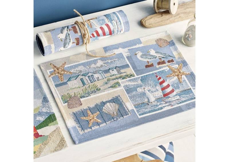 sander table + home Platzset SANDER * 2 x Tischset Platzset Beach House 32 x 48 cm von sander table + home