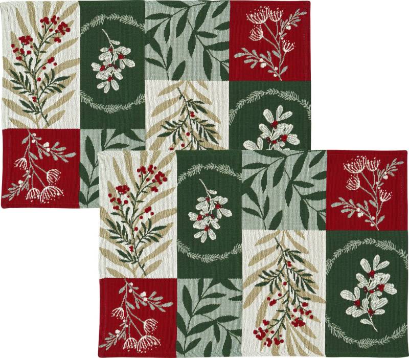 sander table + home Platzset Tischset "Winter Greens" 2er-Pack, Gobelin von sander table + home