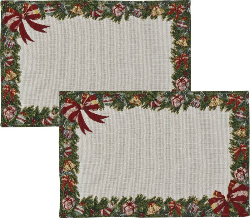 sander table + home Platzset Tischset "X-Mas Frame" 2er-Pack, Gobelin von sander table + home