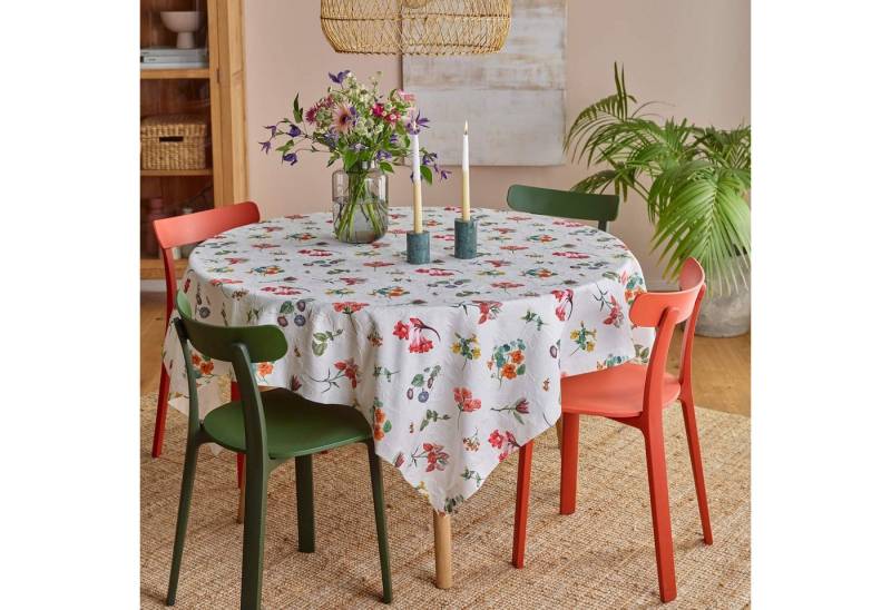 Annimuck Tischdecke SANDER * Mitteldecke Tischdecke Aimee 85 x 85 cm Blumen 3D (1-tlg) von Annimuck