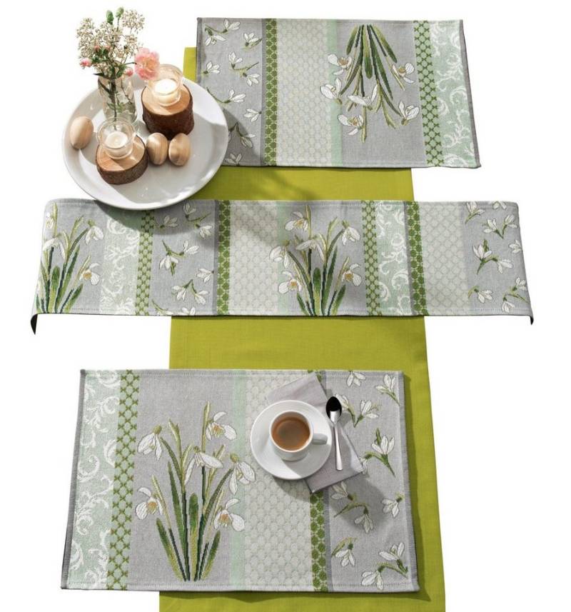 sander table + home Tischdecke Tischband "Snowdrops", Gobelin Blumen von sander table + home