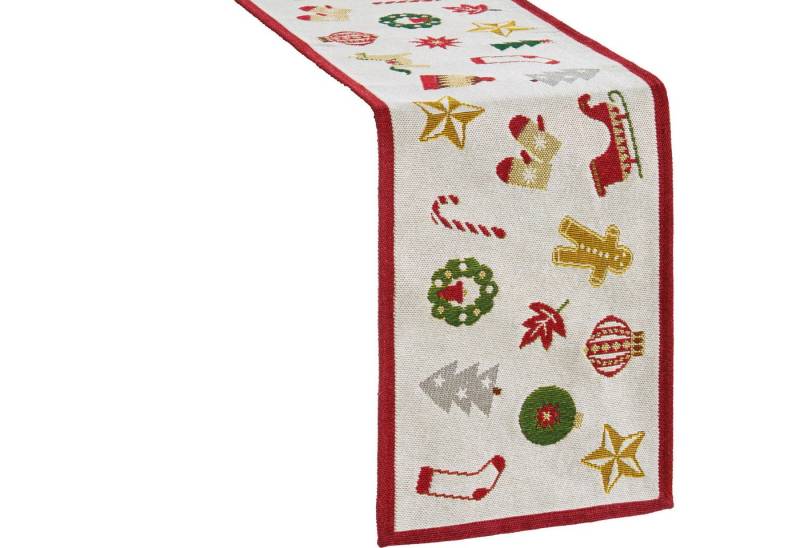 sander table + home Tischdecke Tischband "X-Mas Wonders", Gobelin Motiv von sander table + home