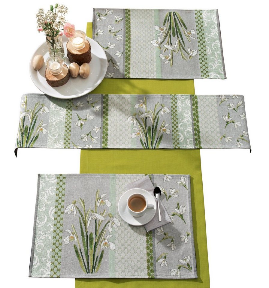 sander table + home Tischdecke Tischläufer Snowdrops" (1-tlg), Gobelin Blumen" von sander table + home