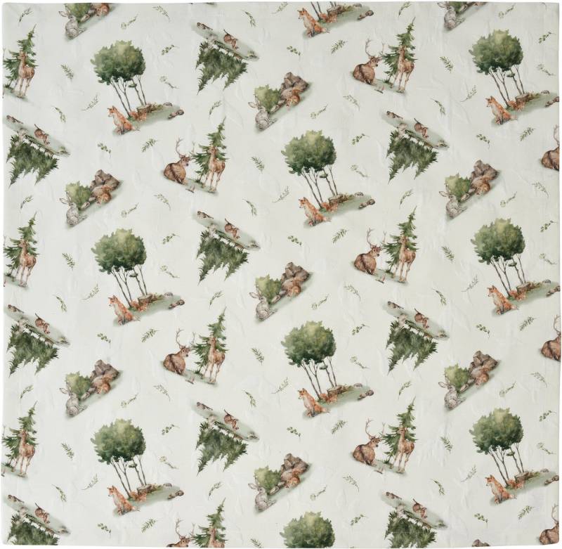 sander table + home Tischläufer SANDER Mitteldecke " Wildlife " Herbst Winter Waldtiere 85 x 85 cm (1-tlg) von sander table + home