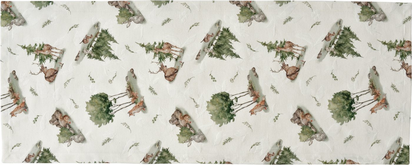 sander table + home Tischläufer SANDER Tischläufer " Wildlife " Herbst Winter Waldtiere 50 x 140 cm (1-tlg) von sander table + home