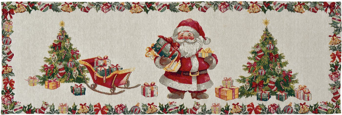 sander table + home Tischläufer Sander Tischläufer Gobelin Big Red Man 32x96 cm Weihnachten (1-tlg) von sander table + home