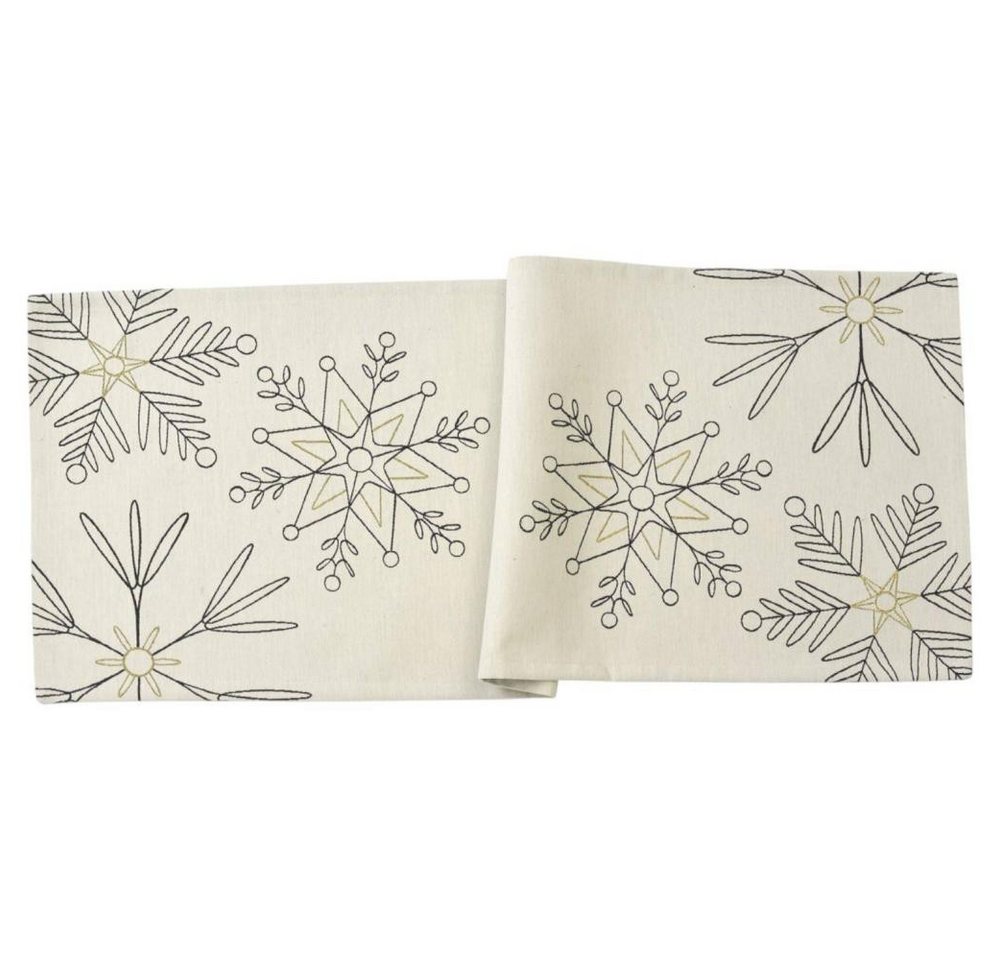 sander table + home Tischläufer Snowflakes in der Farbe Natur 50 x 138 cm sander table + home Tischläufer Snowflakes in der Farbe Natur 50 x 138 cm von sander table + home