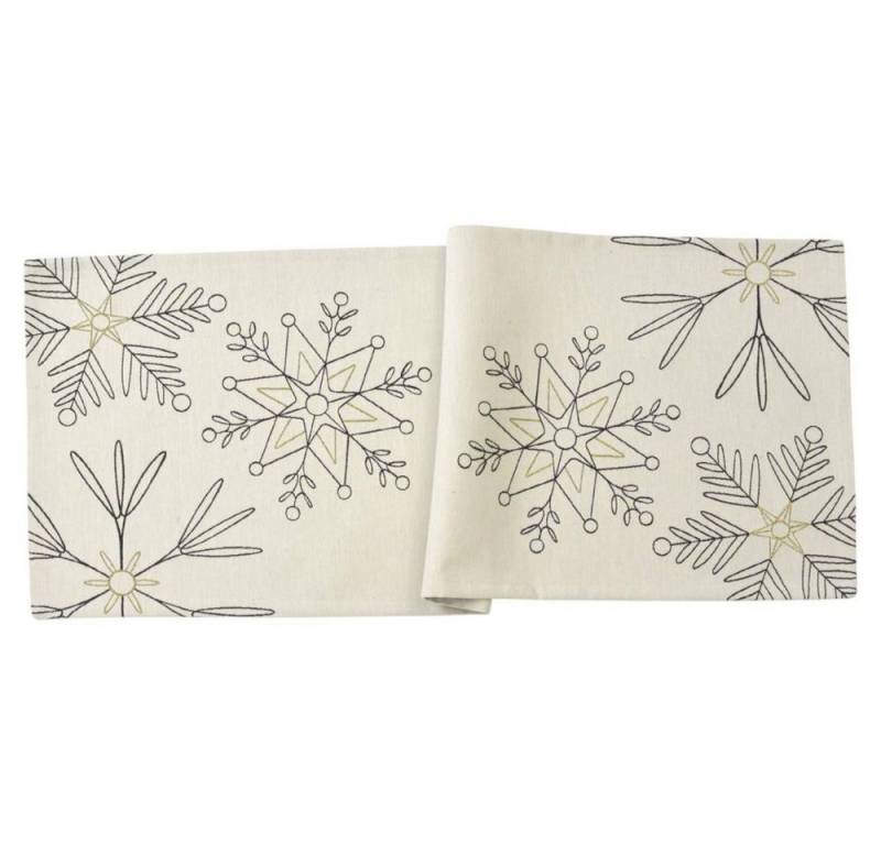 sander table + home Tischläufer Snowflakes in der Farbe Natur 50 x 138 cm sander table + home Tischläufer Snowflakes in der Farbe Natur 50 x 138 cm von sander table + home