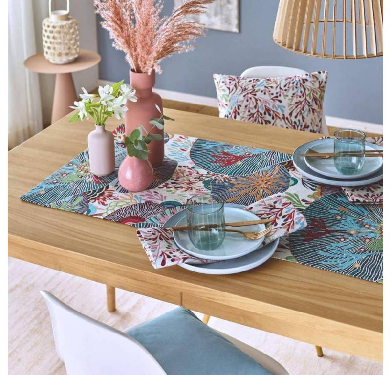 sander table + home Tischläufer Tischläufer Sea Flowers mehrfarbig 50 x 140 cm von sander table + home