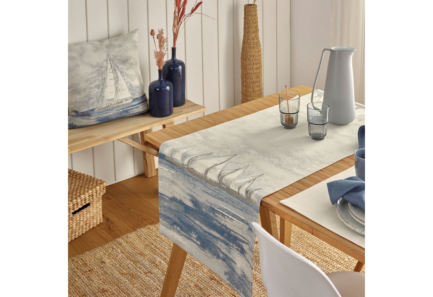 sander table + home Tischläufer Wunderschöner Tischläufer Maritim Vela Segelschiffe 50x140 cm (1-tlg) von sander table + home