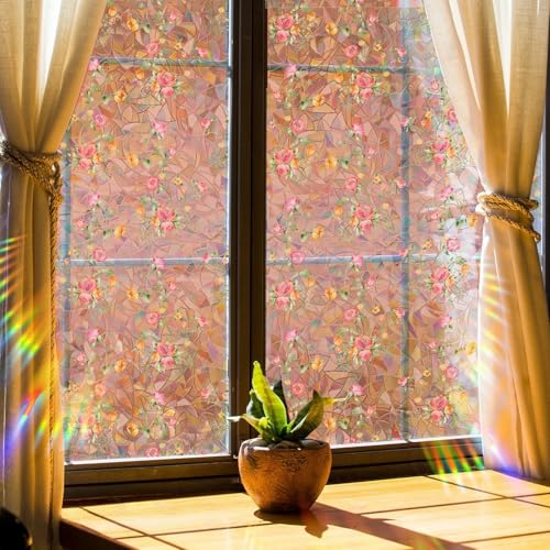 sanderala Buntglas-Fenster-Sichtschutzfolie, doppelseitig, nicht klebend, statisch, dekorativ, Sonnenblockierung und Wärmeregulierung für Zuhause, Anti-UV, 45 x 300 cm sanderala Buntglas-Fenster-Sichtschutzfolie, doppelseitig, nicht klebend, statisch, dekorativ, Sonnenblockierung und Wärmeregulierung für Zuhause, Anti-UV, 45 x 300 cm von sanderala