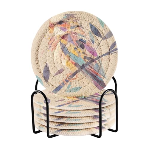 6 Stück Ästhetische Untersetzer Untersetzer für Couchtisch 6er Set mit Halter Porta Vasos 10 cm von sanluoli