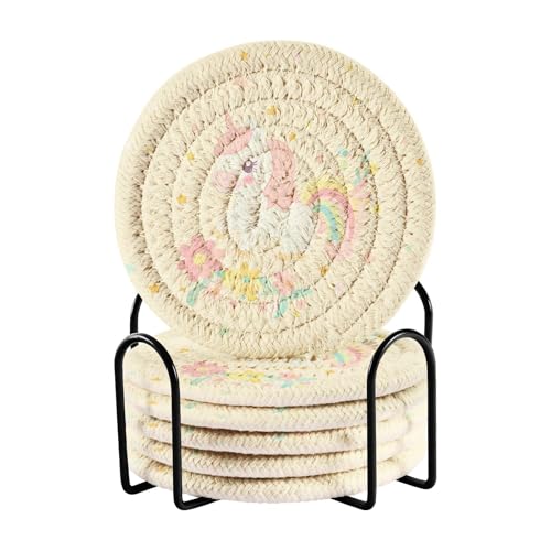 6 Stück Couchtisch Untersetzer Büro Untersetzer für Getränke mit Halter Set von 6 Tischplatten Schutz 10 cm von sanluoli