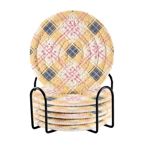 6 Stück Couchtisch-Untersetzer Getränkeuntersetzer für Zuhause und Halter Set mit 6 Porta Vasos 10 cm von sanluoli