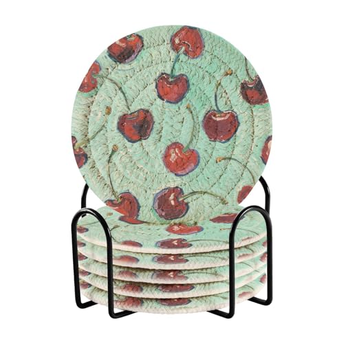 6 Stück Couchtisch Untersetzer Tisch Untersetzer für Getränke und Halter Set mit 6 Stück Dekor 10 cm von sanluoli