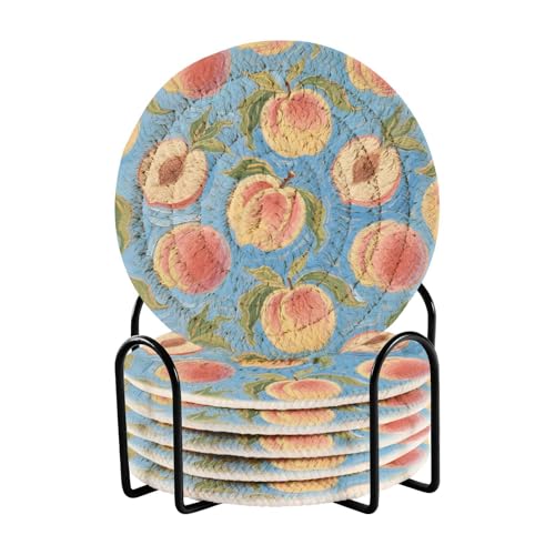 6 Stück Getränkeuntersetzer Untersetzer für Couchtisch und Halter Set mit 6 Posavasos Para Mesa 10 cm von sanluoli