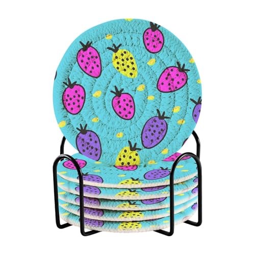 6 Stück Minimalistische Untersetzer Untersetzer für Couchtisch Set von 6 mit Halter Porta Vasos 10 cm von sanluoli