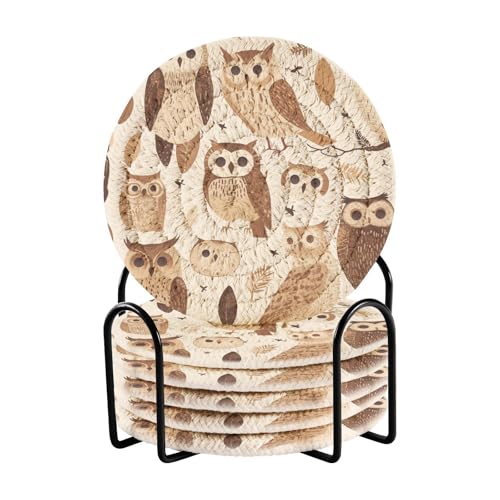 6 Stück Tischuntersetzer Untersetzer für Couchtisch Set mit Halter Bar Essentials für Heimdekoration 10 cm von sanluoli