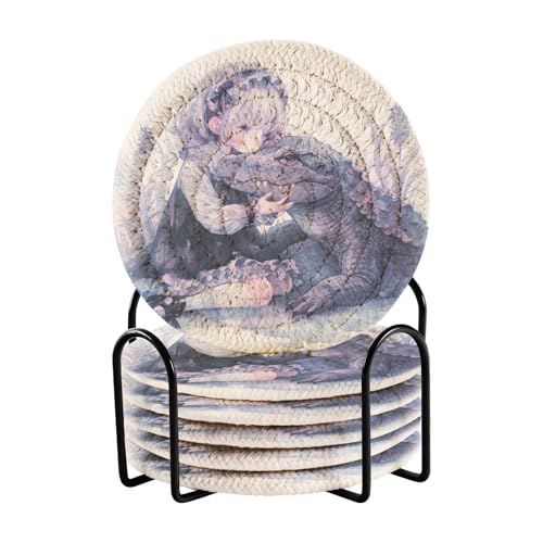 6 Stück Untersetzer für Getränke mit Halter Porta Vasos Para Mesas 10 cm von sanluoli