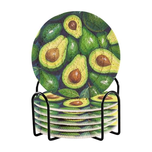 6 Stück Untersetzer saugfähig Untersetzer für Couchtisch und Halter Set mit 6 Stück Home Decor 10 cm von sanluoli