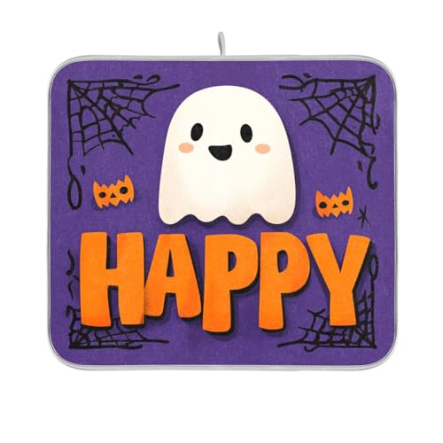 Abtropfgestell mit niedlichem Cartoon-Motiv, Halloween, violett, 40,6 x 45,7 cm Abtropfgestell mit niedlichem Cartoon-Motiv, Halloween, violett, 40,6 x 45,7 cm von sanluoli