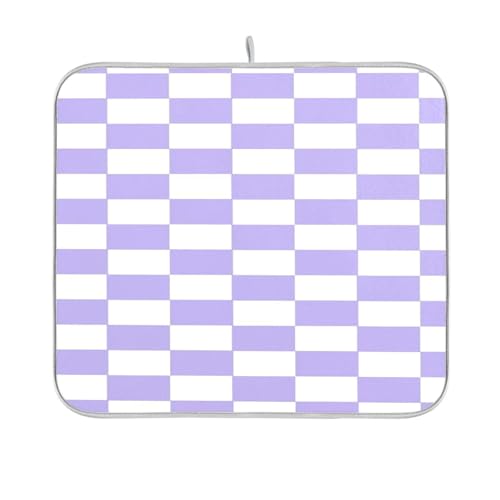 Abtropfmatte für Küchentheke, Trocknungsmatte, Küchentheke, Flasche, Trockner, Matte, 40,6 x 45,7 cm, Violett und Weiß Abtropfmatte für Küchentheke, Trocknungsmatte, Küchentheke, Flasche, Trockner, Matte, 40,6 x 45,7 cm, Violett und Weiß von sanluoli