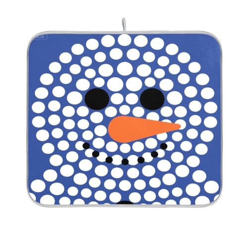 Abtropfmatte mit Punktmuster, Schneemann, Weiß, Blau, Abtropfmatte, Küchentheke, Trockner, Küchenmatte, 40,6 x 45,7 cm Abtropfmatte mit Punktmuster, Schneemann, Weiß, Blau, Abtropfmatte, Küchentheke, Trockner, Küchenmatte, 40,6 x 45,7 cm von sanluoli