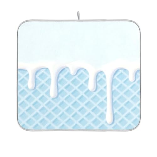 Abtropfmatte mit Waffelgitter, Eiscreme, hellblau, Küchenunterlagen für Theke, Küche, Abtropfmatte, maschinenwaschbar, 40,6 x 45,7 cm von sanluoli