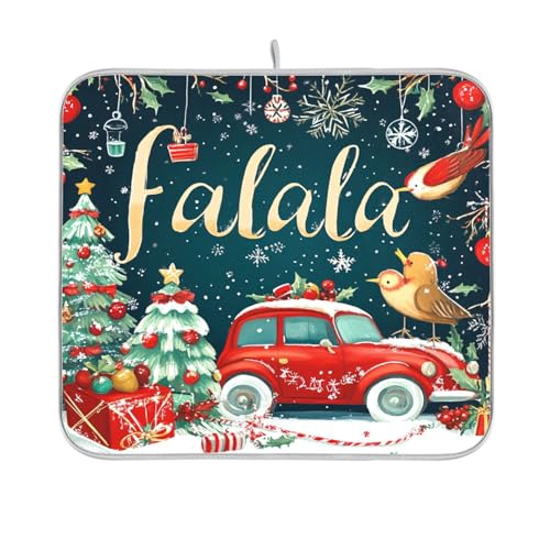 Abtropfmatte mit Weihnachtsvogel, Küchenunterlagen für Theke, trocken, matt, Trocknermatte, Küche, 40,6 x 45,7 cm von sanluoli