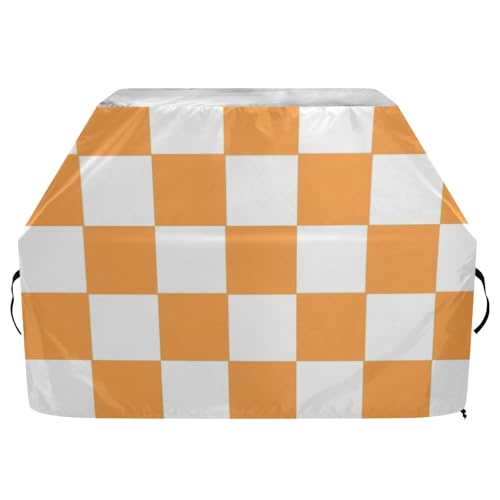 Amerikanische Grillabdeckung für den Außenbereich, 165 cm, wasserdicht, strapazierfähig, mit verstellbarem Kordelzug für Staub, Wind, Orange und Weiß Amerikanische Grillabdeckung für den Außenbereich, 165 cm, wasserdicht, strapazierfähig, mit verstellbarem Kordelzug für Staub, Wind, Orange und Weiß von sanluoli