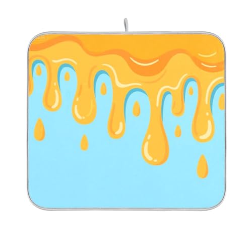 Asthetic Art Abtropfmatte für Geschirr, saugfähig, 40,6 x 45,7 cm, Orange / Blau von sanluoli