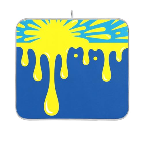 Asthetic Art Yellow Sun Dish Mat Kitchen Mat for counter drying matte kitchen counter kitchen absorbent 16 x 18 von sanluoli