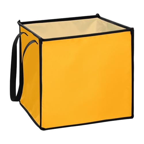 Aufbewahrungskörbe aus Stoff, einfarbig, einfarbig, gelb, für Schrank, faltbar, dekorative Körbe, 33 x 33 x 33 cm, Orange Aufbewahrungskörbe aus Stoff, einfarbig, einfarbig, gelb, für Schrank, faltbar, dekorative Körbe, 33 x 33 x 33 cm, Orange von sanluoli